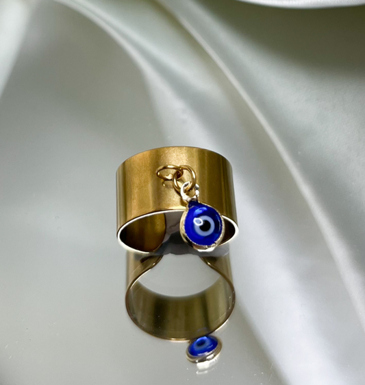Bague ajustable pendentif oeil